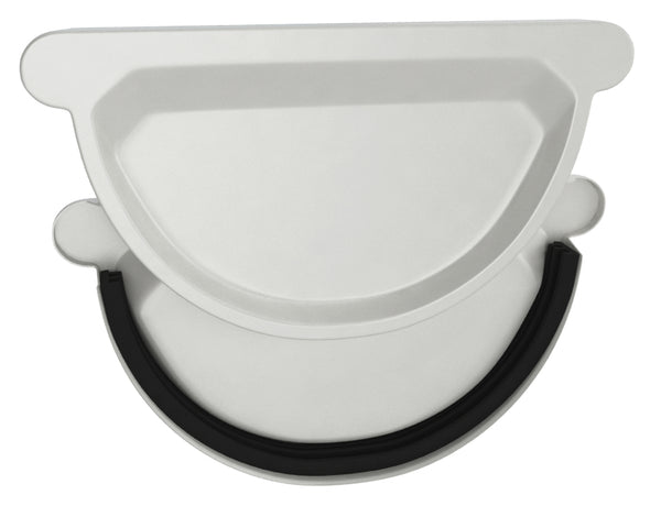 White Coated Steel End Cap with rubber seal 333mm