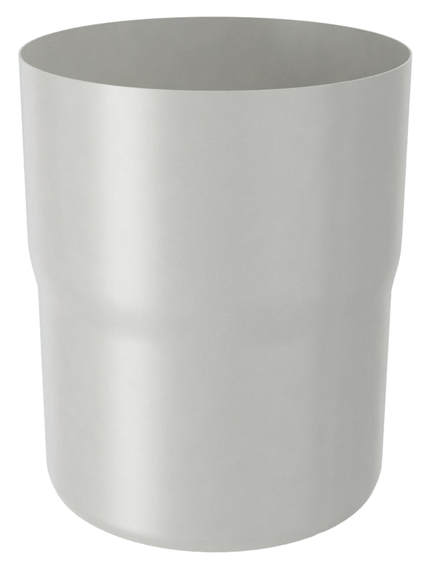 White Coated Steel Downpipe Connector 80mm