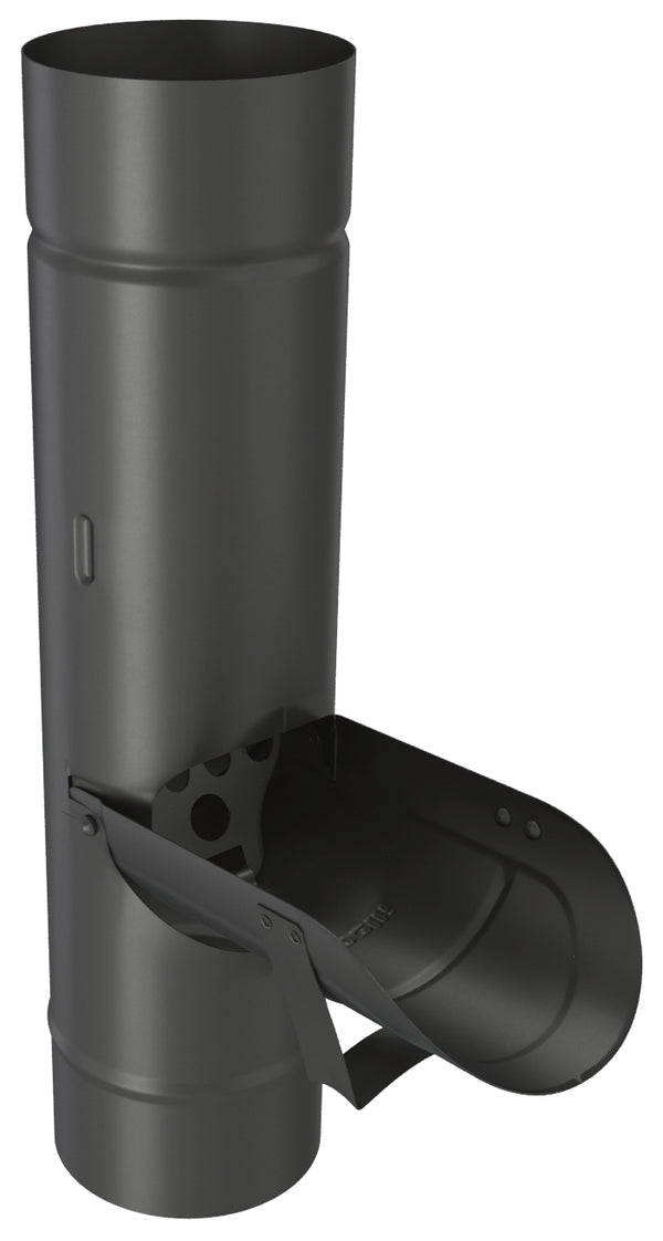 Black Coated Steel Leaf Clean Out Pipe 100mm