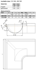 Black Coated Steel Outside Corner 280mm