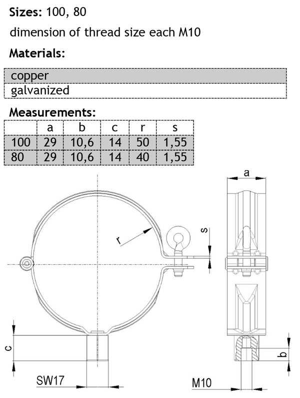 Galvanized Steel Downpipe Bracket 100mm