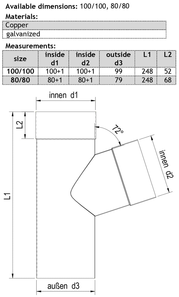 Black Coated Steel Downpipe Junction 80mm