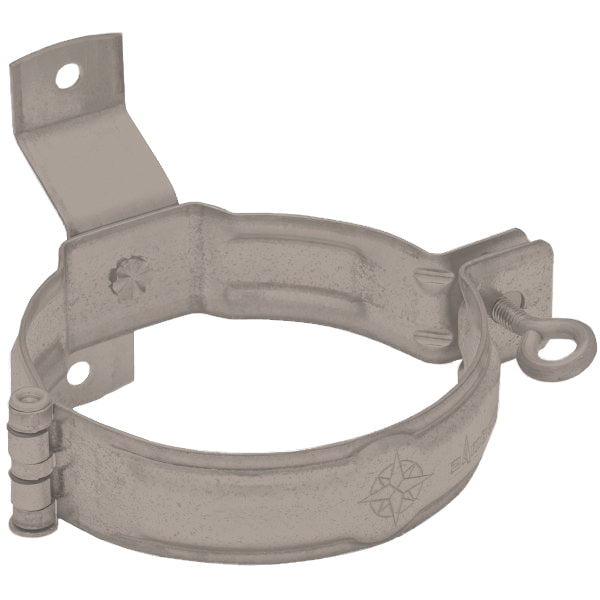 GREY Coated Steel Wall Mount Downpipe Bracket - 80mm