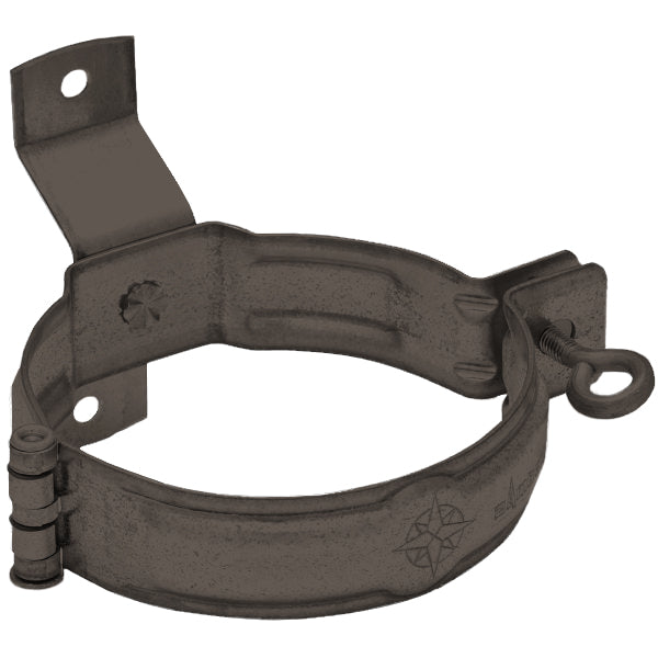 BROWN Coated Steel Wall Mount Downpipe Bracket - 80mm