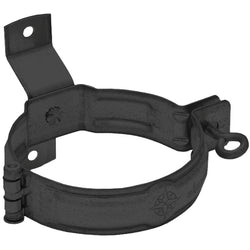 BLACK Coated Steel Wall Mount Downpipe Bracket - 80mm