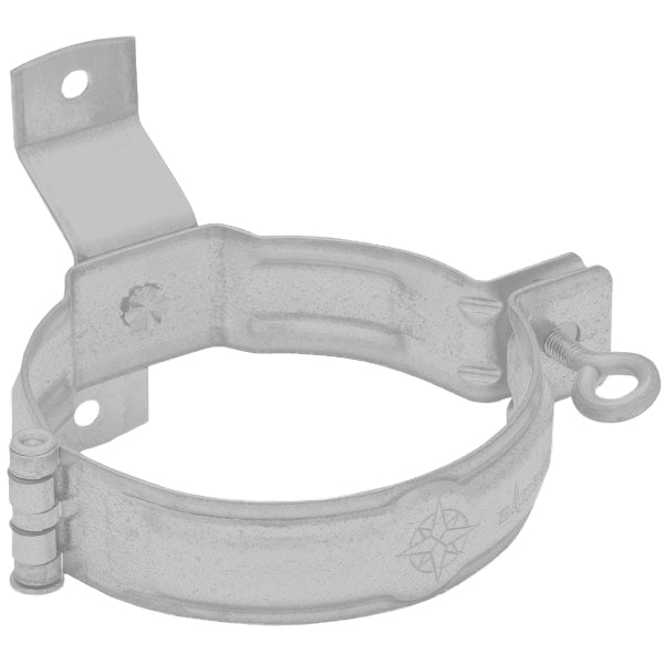 SILVER Coated Steel Wall Mount Downpipe Bracket - 80mm