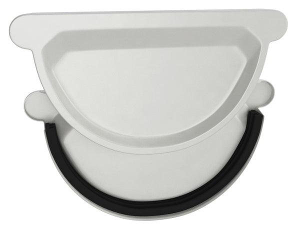 White Coated Steel End Cap with rubber seal 280mm